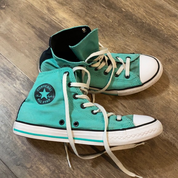 high top converse turquoise